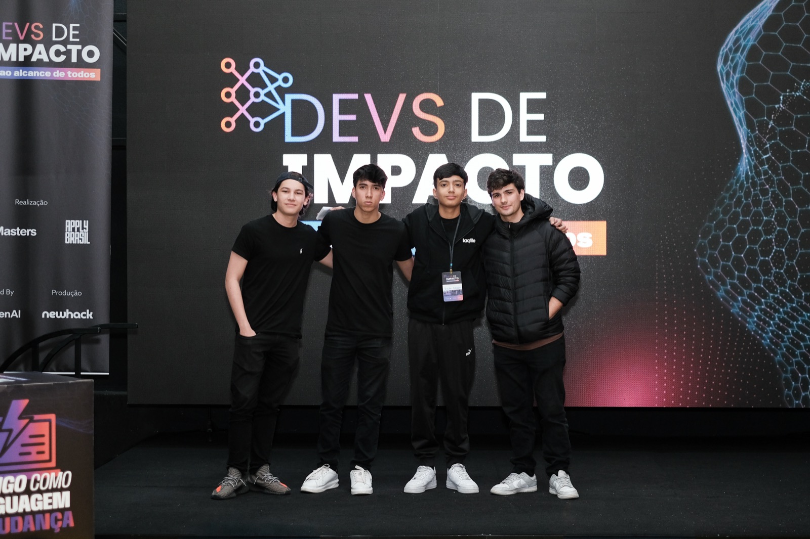 Diego and teammates at a technology hackathon in Curitiba