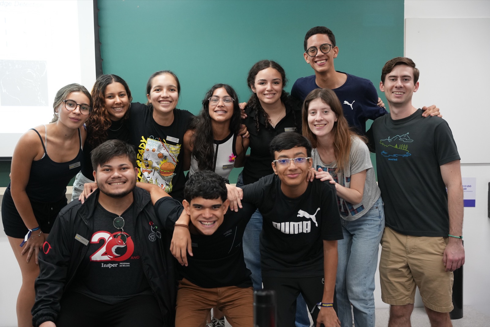 Diego with students and instructors at SigmaCamp Brazil